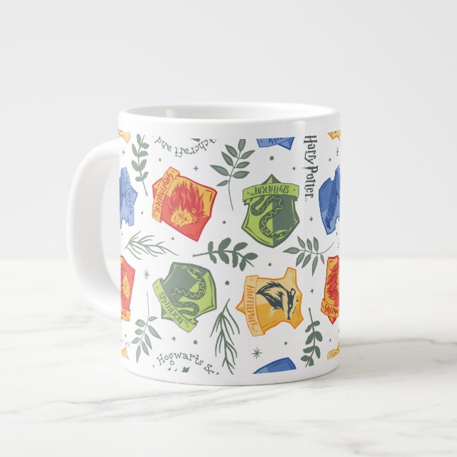 Magical Herbology HOGWARTS™ Houses Pattern Large Coffee Mug (Front Left)