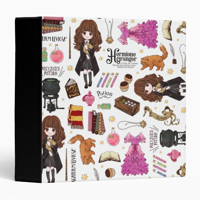 Magical Hermione Granger Watercolor Binder (Front/Spine)