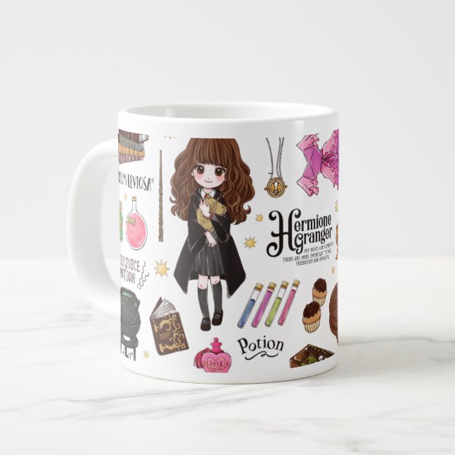 Magical Hermione Granger Watercolor Large Coffee Mug (Front Left)