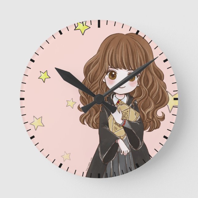 Magical Hermione Granger Watercolor Round Clock (Front)
