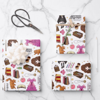 Magical Hermione Granger Watercolor Wrapping Paper Sheet