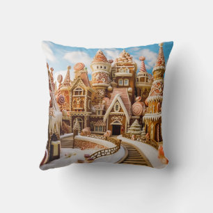 Magical Holiday Cottage Baking Dreams Throw Pillow