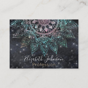 Magical Holographic Mandala Glitter Sparks Design Business Card