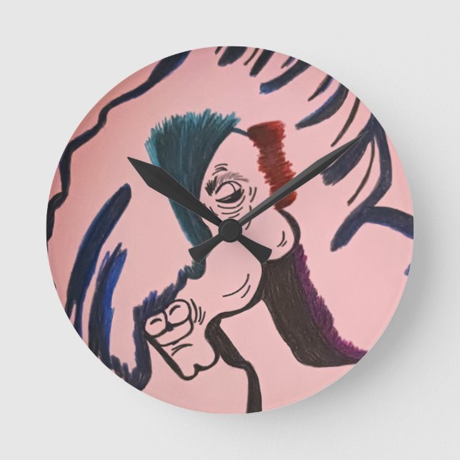 Magical Horse Round Pillow Clock (Front)