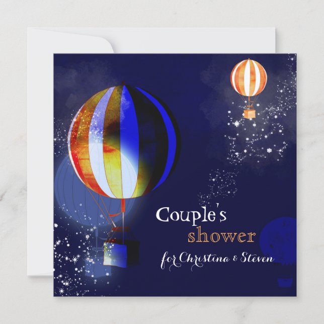 Magical Hot Air Balloons Couples Shower Invitation (Front)
