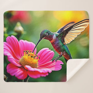 Magical Hummingbird Moments Design Sherpa Blanket