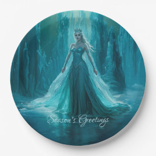 Magical Ice Queen Winter Christmas Paper Plate