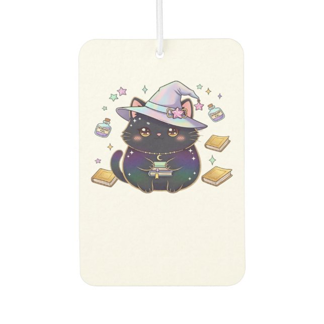 Magical Introvert Cat  Pastel Witch Hat Halloween  Air Freshener (Front)
