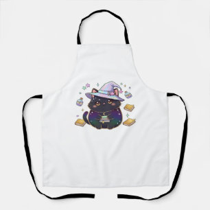 Magical Introvert Cat Pastel Witch Hat Halloween Apron
