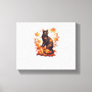 Magical Introvert Cat  Pastel Witch Hat Halloween  Canvas Print
