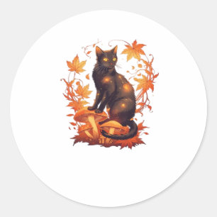 Magical Introvert Cat  Pastel Witch Hat Halloween  Classic Round Sticker