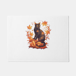 Magical Introvert Cat  Pastel Witch Hat Halloween  Doormat