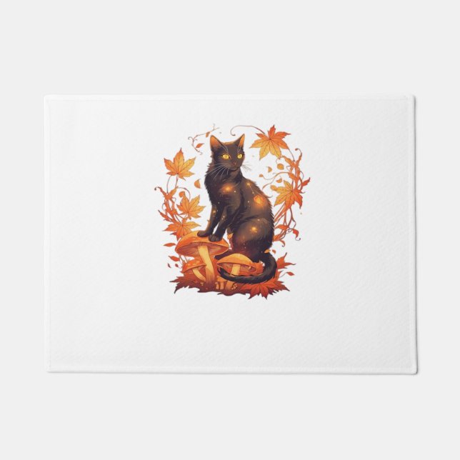 Magical Introvert Cat  Pastel Witch Hat Halloween  Doormat (Front)