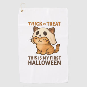 Magical Introvert Cat Pastel Witch Hat Halloween Golf Towel