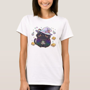Magical Introvert Cat Pastel Witch Hat Halloween T-Shirt