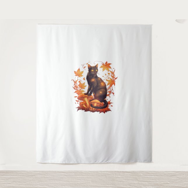 Magical Introvert Cat  Pastel Witch Hat Halloween  Tapestry (Front)