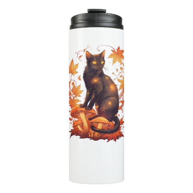 Magical Introvert Cat  Pastel Witch Hat Halloween  Thermal Tumbler (Front)
