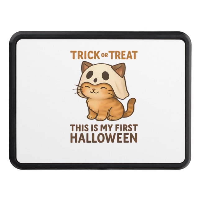 Magical Introvert Cat  Pastel Witch Hat Halloween  Trailer Hitch Cover (Front)