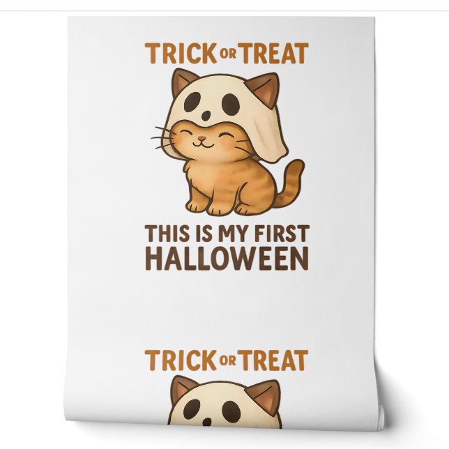 Magical Introvert Cat  Pastel Witch Hat Halloween  Wallpaper (Unrolling)