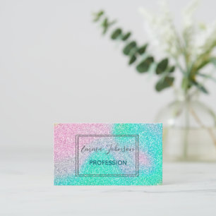 Magical Iridescent Glitter Holographic Image Business Card