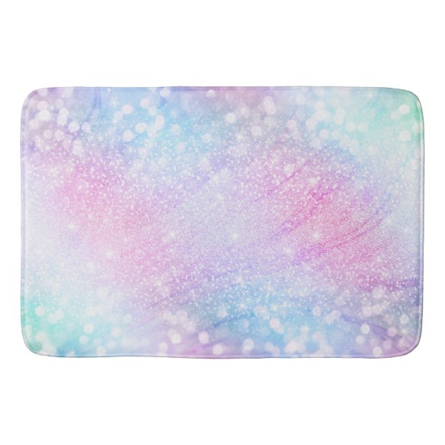 Magical Iridescent Glitter Sparkles Pink Design Bath Mat (Front)