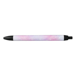 Magical Iridescent Glitter Sparkles Pink Design Black Ink Pen