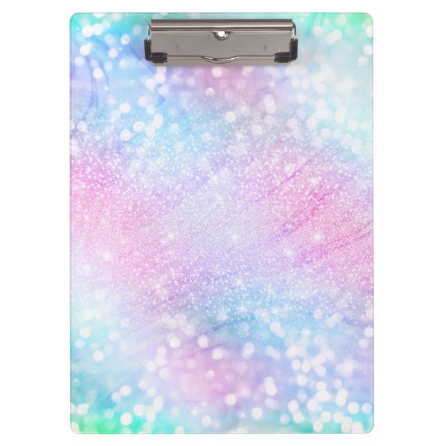 Magical Iridescent Glitter Sparkles Pink Design Clipboard (Front)