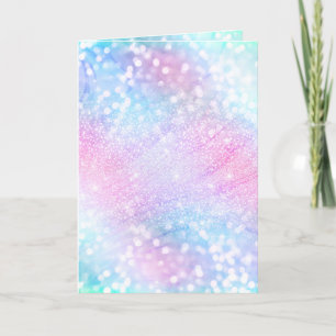Magical Iridescent Glitter Sparkles Pink Design Holiday Card