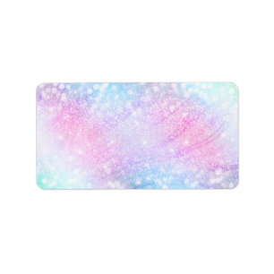 Magical Iridescent Glitter Sparkles Pink Design Label