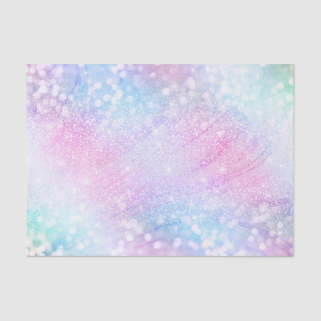 Magical Iridescent Glitter Sparkles Pink Design Tissue Paper (Front)
