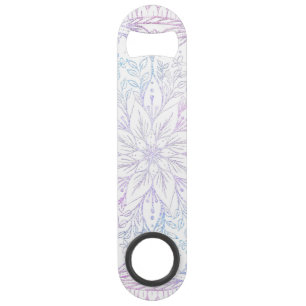 Magical Iridescent Poinsettia Flower Mandala White Bar Key