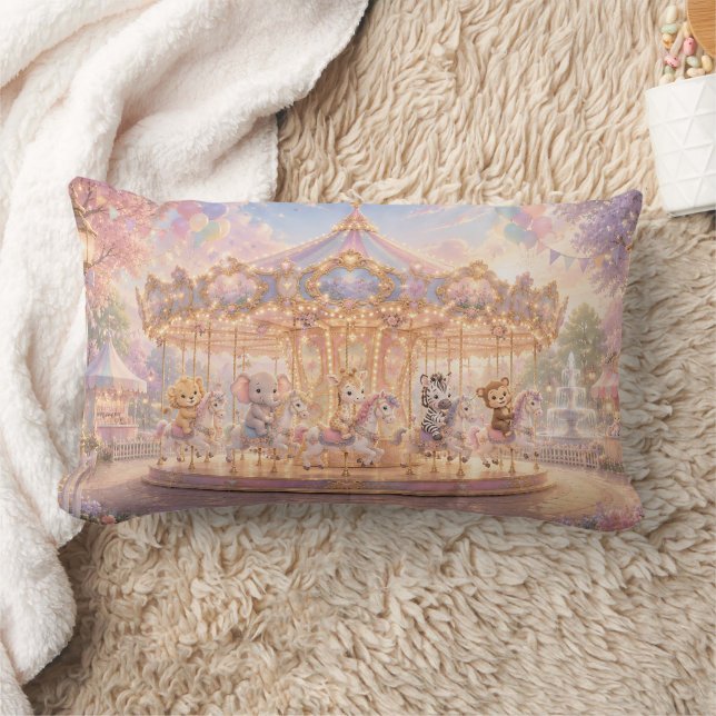 Magical Jungle Carousel Dreams Lumbar Pillow (Blanket)