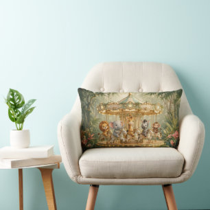 Magical Jungle Merry Go Round Lumbar Pillow