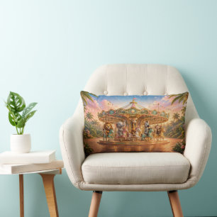 Magical Jungle Merry Go Round Lumbar Pillow