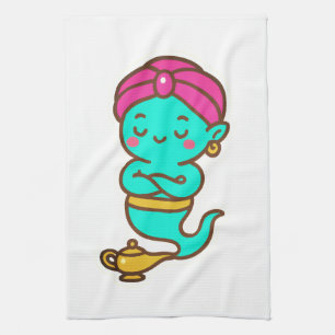 Magical Kawaii Djinn – Neon Spirit Kitchen Towel