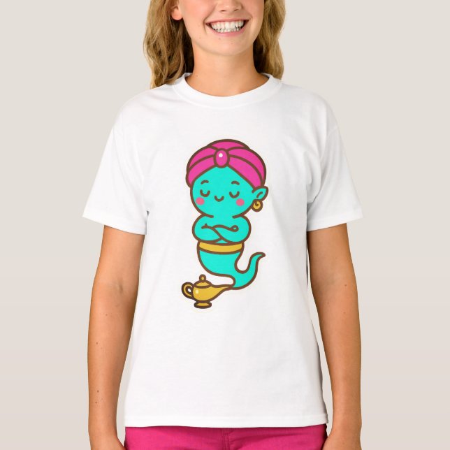 Magical Kawaii Djinn – Neon Spirit T-Shirt (Front)