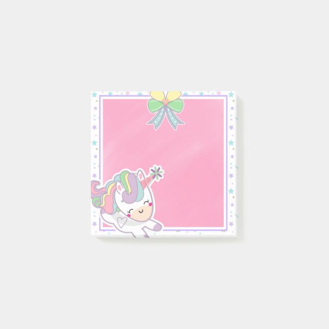 Magical Kawaii Unicorn Pastels Post-it Notes (Front)