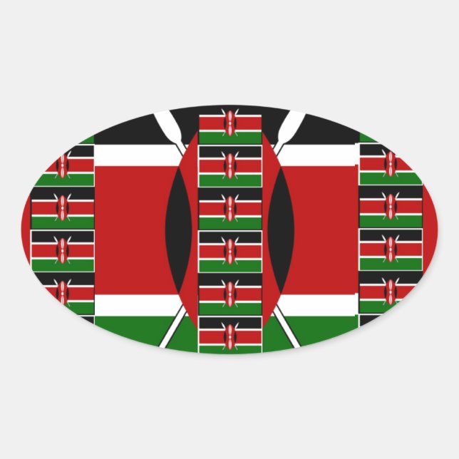 🇰🇪 Magical Kenya: Frame of Unity and Pride Oval Sticker (Front)