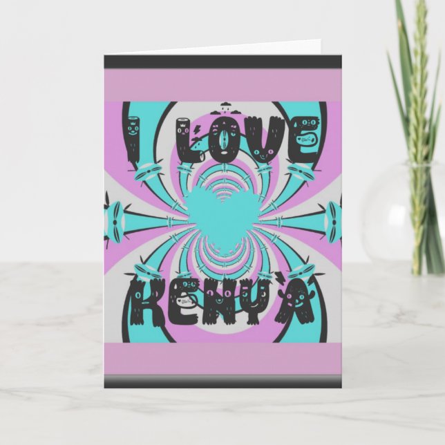 Magical Kenya: I LOVE KENYA Card (Front)
