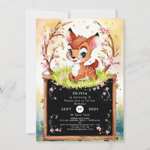 Magical Kids Fawn Birthday Invitation