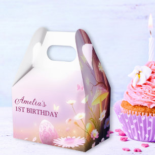Magical Kids Pink Easter Themed Birthday Favor Box