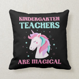 Magical Kindergarten Teacher Unicorn Education Throw Pillow