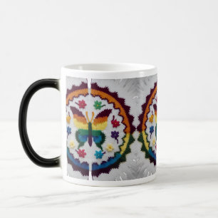 Magical Knitted Butterfly & Flowers Magic Mug