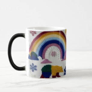 Magical Knitted Rainbow Bear Winter Color Changing Magic Mug