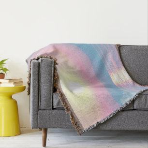 Magical landscape in pink sunset throw blanket