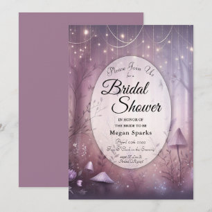 Magical Lavender Fairy Lights Bridal Shower Invitation