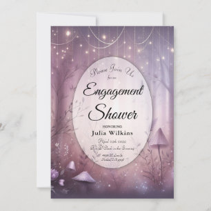 Magical Lavender Fairy Lights Engagement Shower Invitation