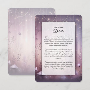 Magical Lavender Fairy Lights Wedding Enclosure Card