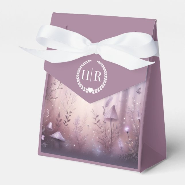 Magical Lavender Fairy Lights Wedding Favor Box (Front Side)