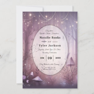 Magical Lavender Fairy Lights Wedding Invitation